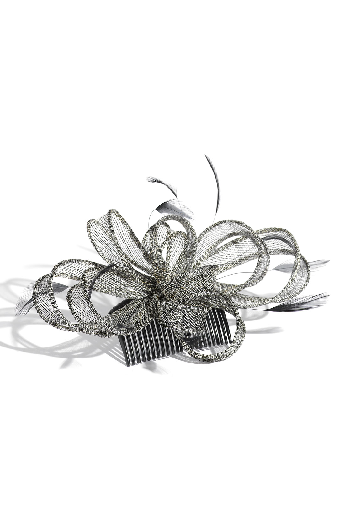 Glint Fascinator Hair Comb in Black (black/ silver)