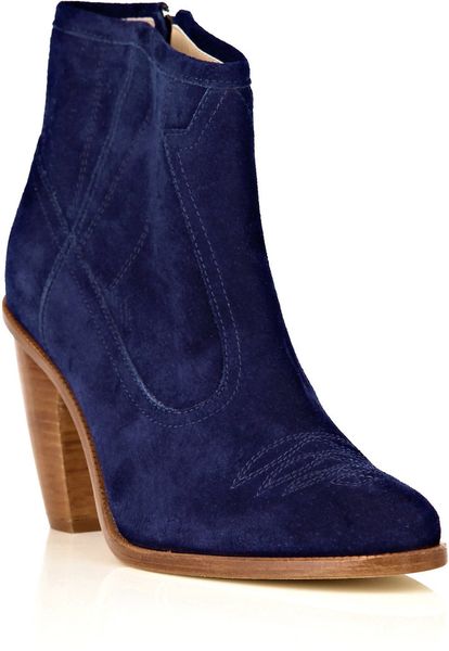 Opening Ceremony Suede Boots in Blue | Lyst
