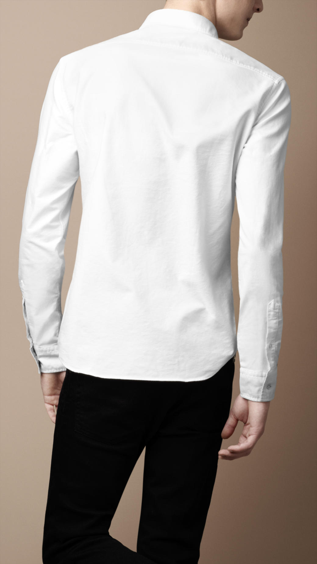 white burberry button down shirt