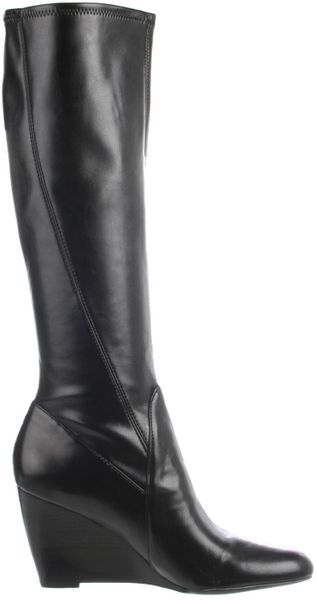 Franco Sarto Vent Leather Wedge Boots in Black (black leather) | Lyst