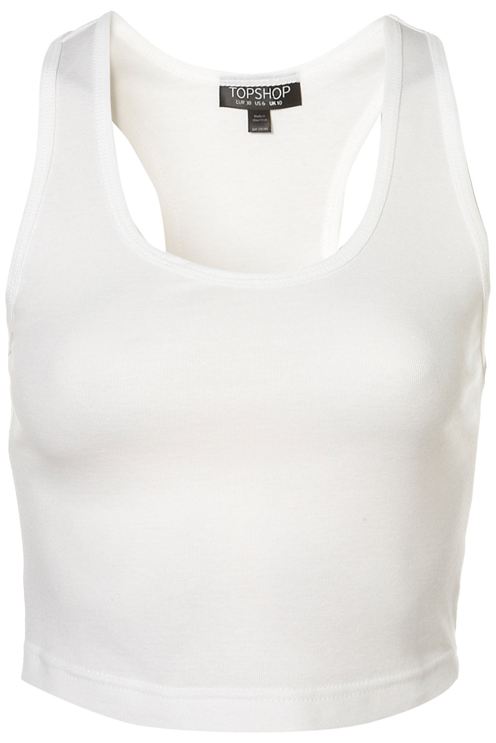 white cropped vest top