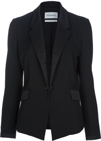 Saint Laurent Wool Blazer in Black | Lyst