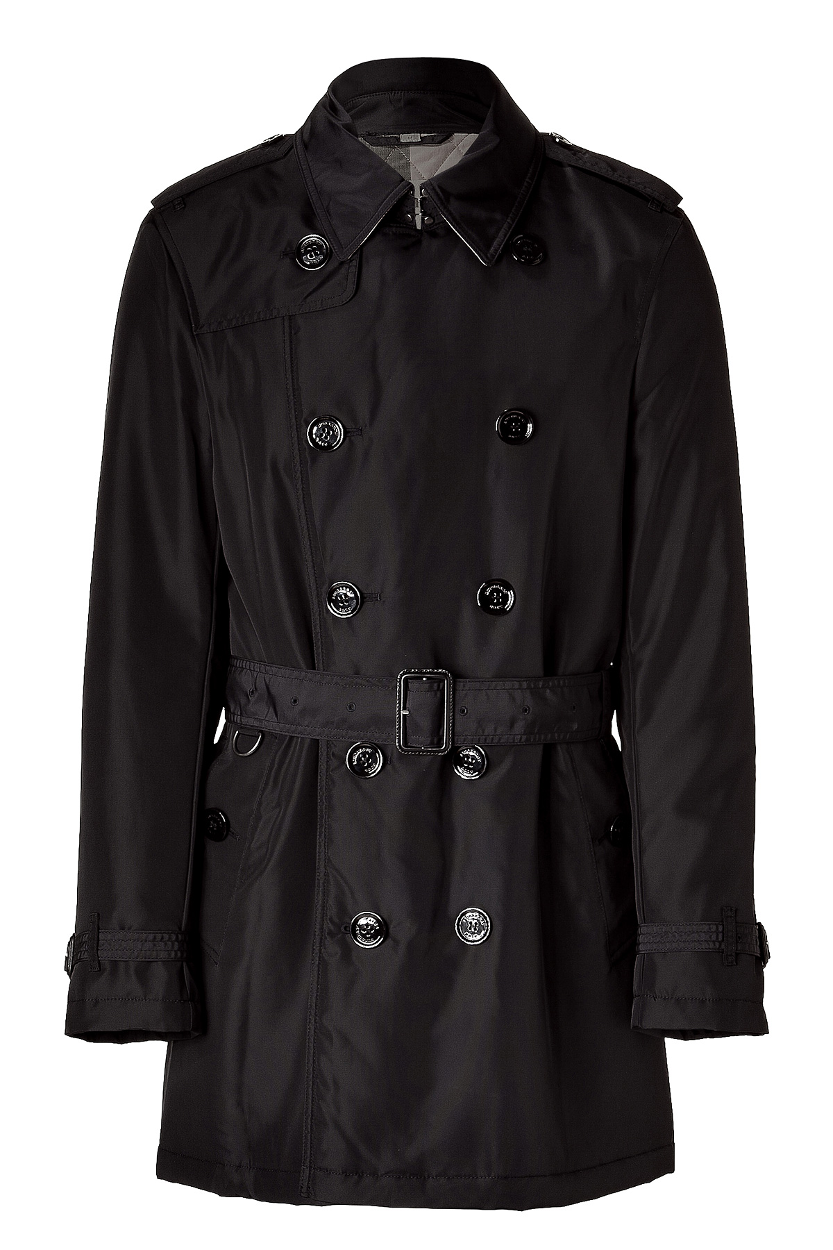 Burberry Britton Black Short Trench Coat with Quilted Lining in Black ...