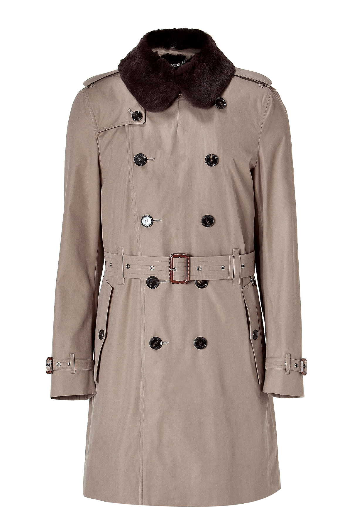 Burberry Newington Dark Mushroom Trench Coat with Removable Fur in ...