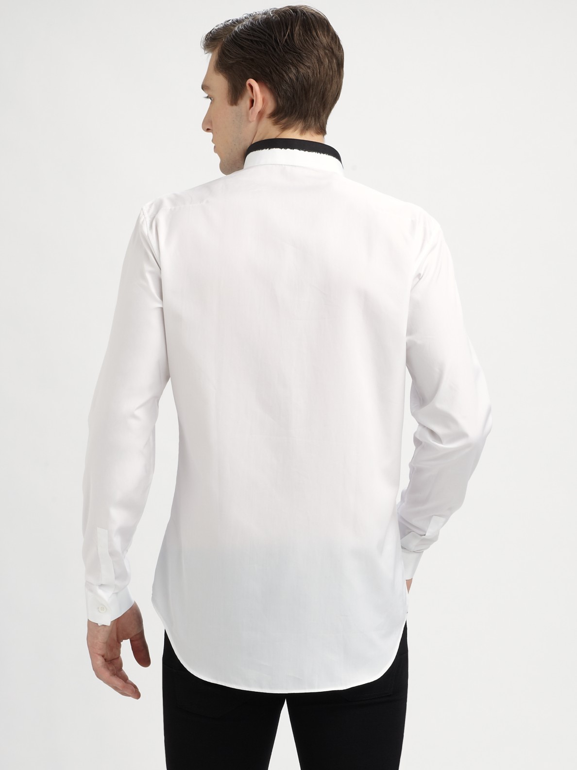 Dior Homme Reverse-collar Shirt in White for Men | Lyst