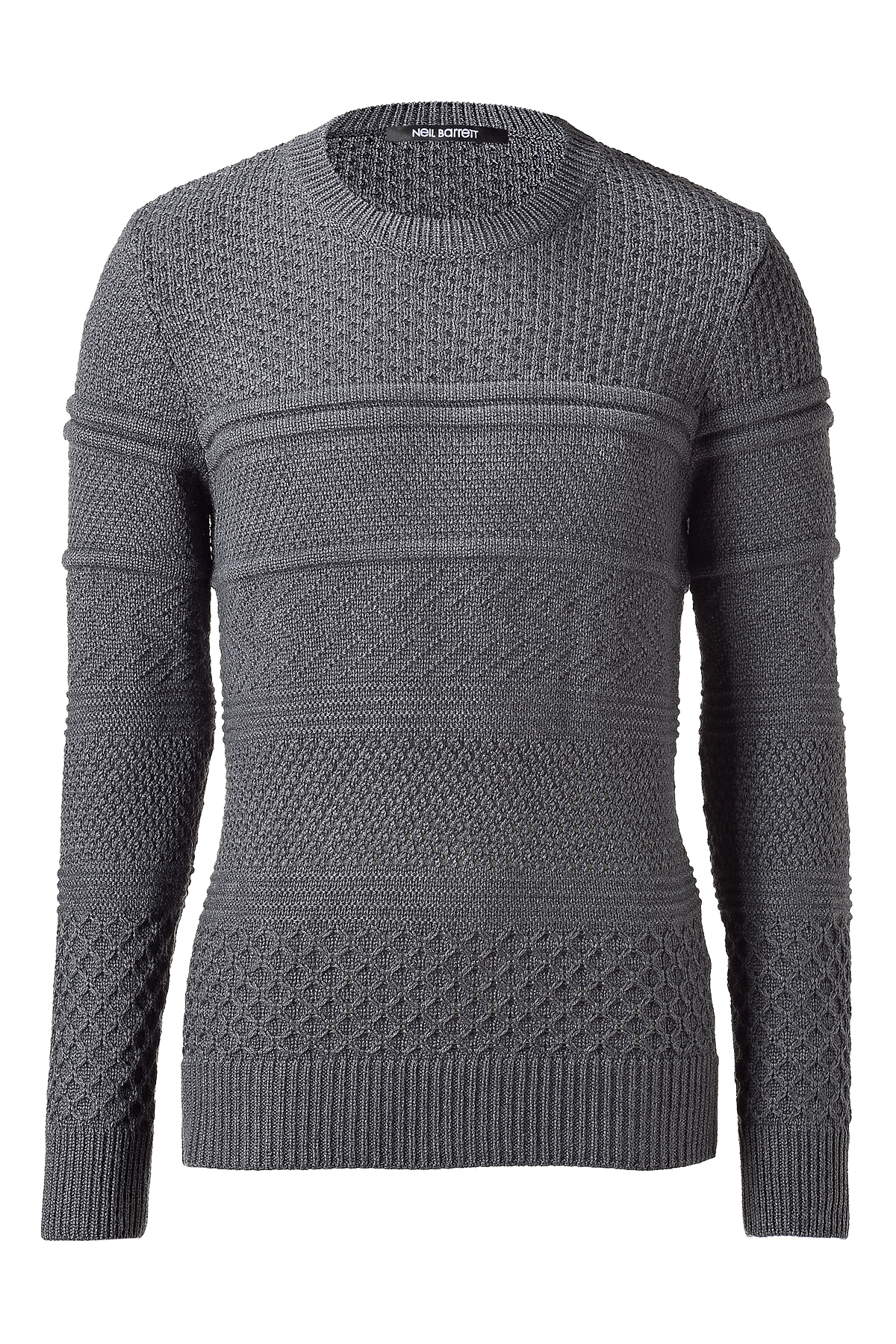 Neil Barrett Cable Knit Sweater in Gray for Men Lyst
