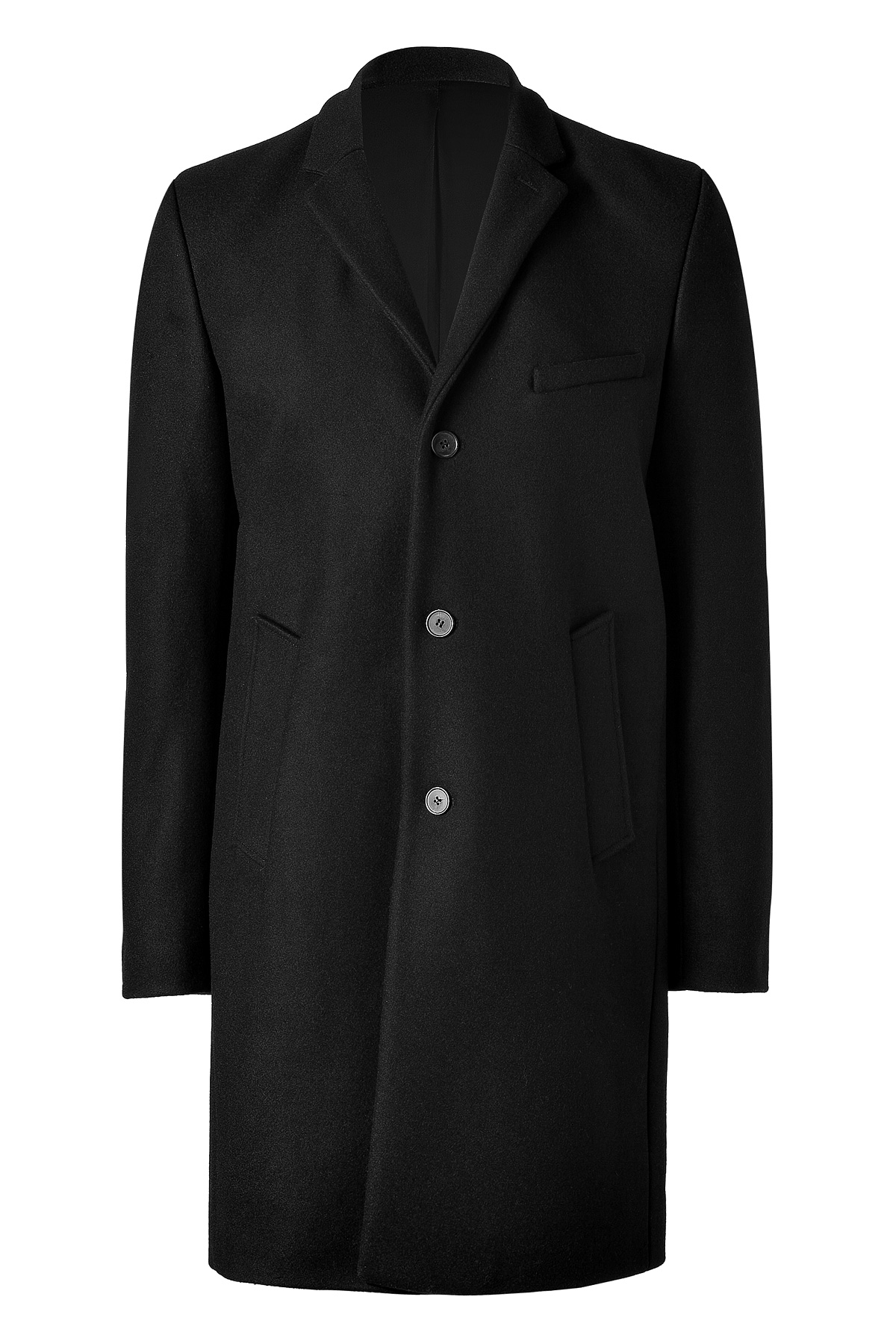 Lyst - Sandro Black Classic Wool Coat in Black for Men