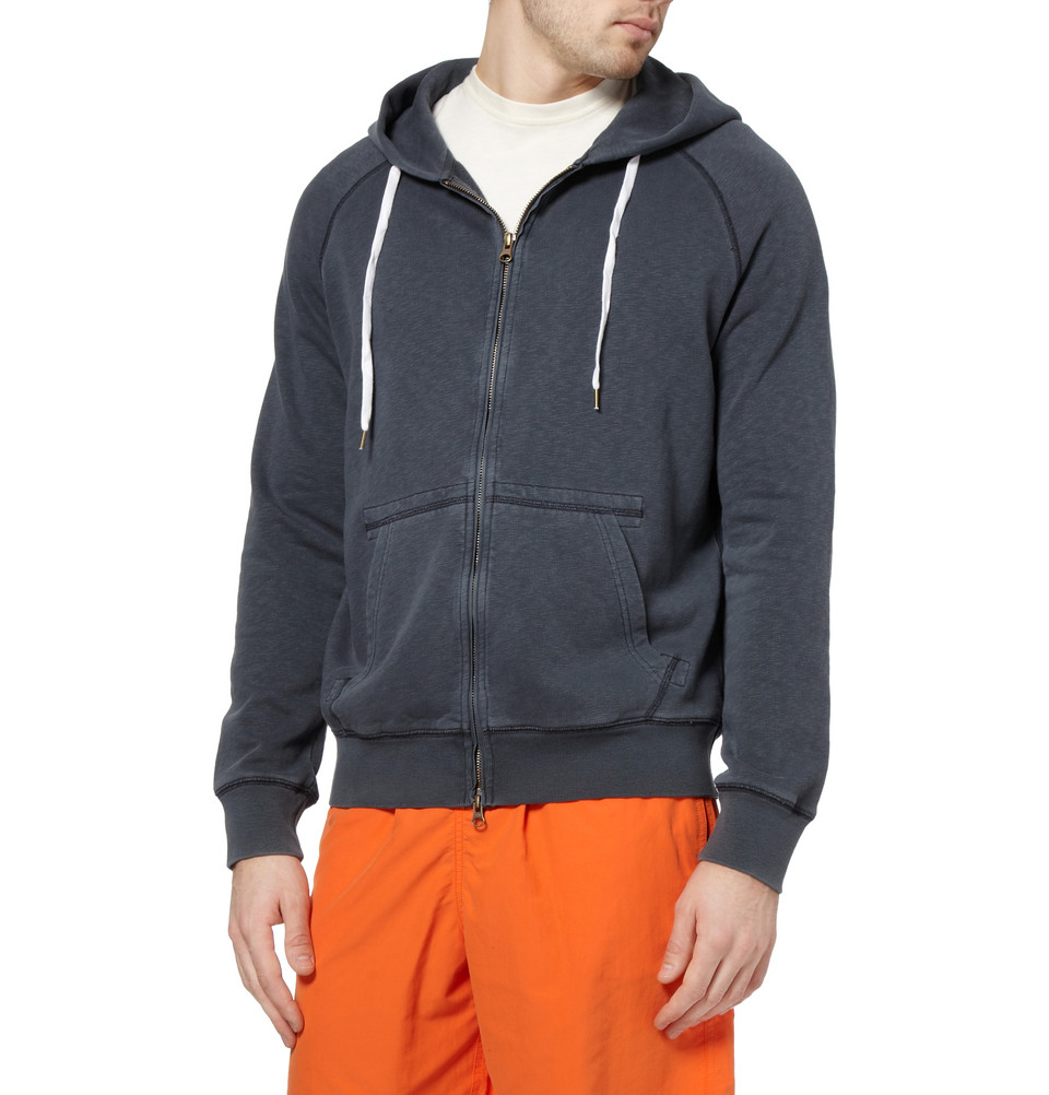 Acne Studios College Cotton Jersey Hoodie in Blue for Men - Lyst