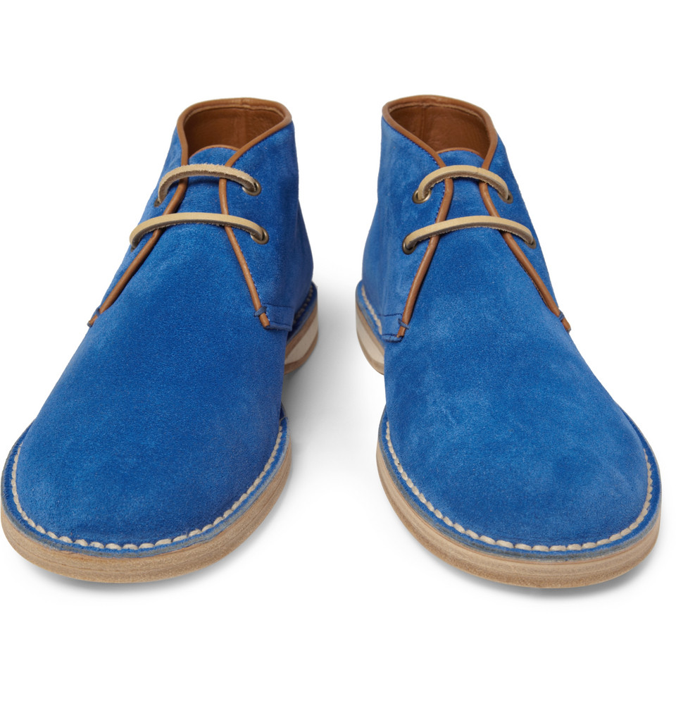 Acne Studios Suede Desert Boots in Blue for Men - Lyst