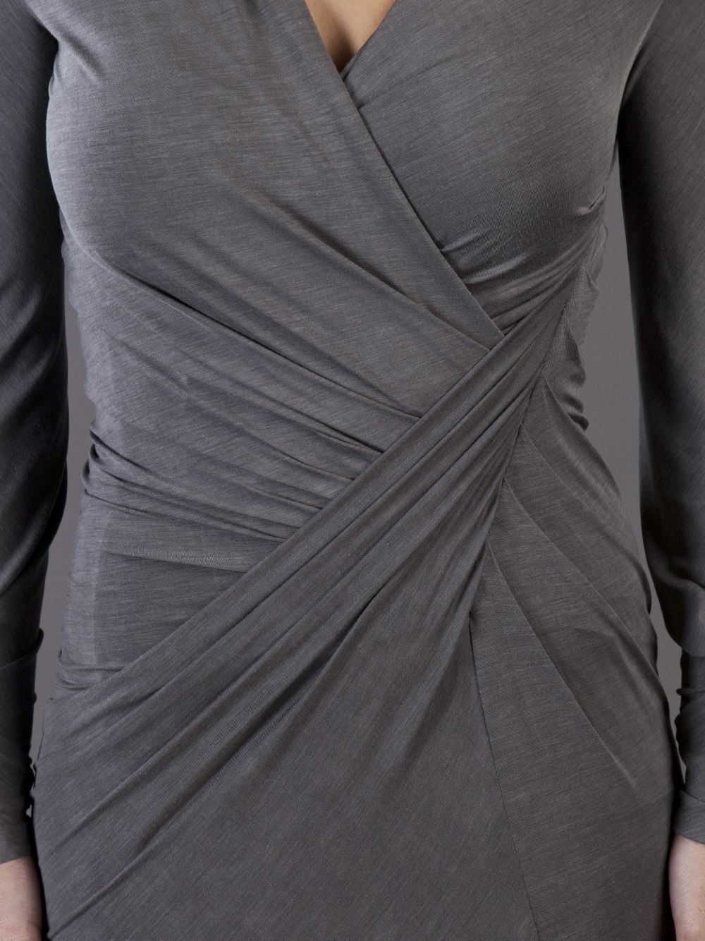 Donna Karan Jersey Drape Dress In Gray Lyst