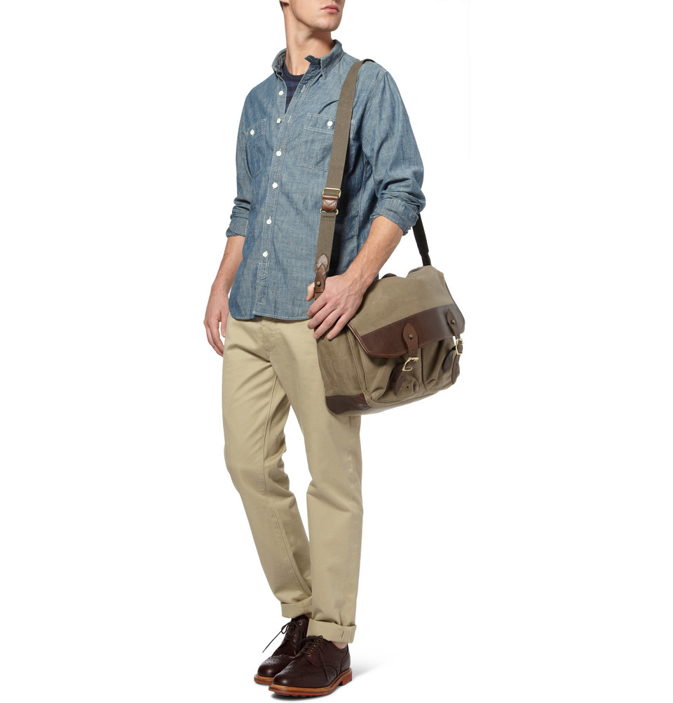 J.Crew Beaumont Waxed-Canvas Messenger Bag in Natural for Men | Lyst