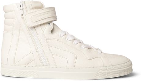 Pierre Hardy Leather High Top Sneakers in White for Men | Lyst