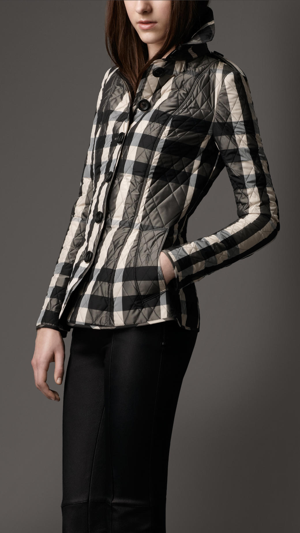 burberry plaid quilted jacket