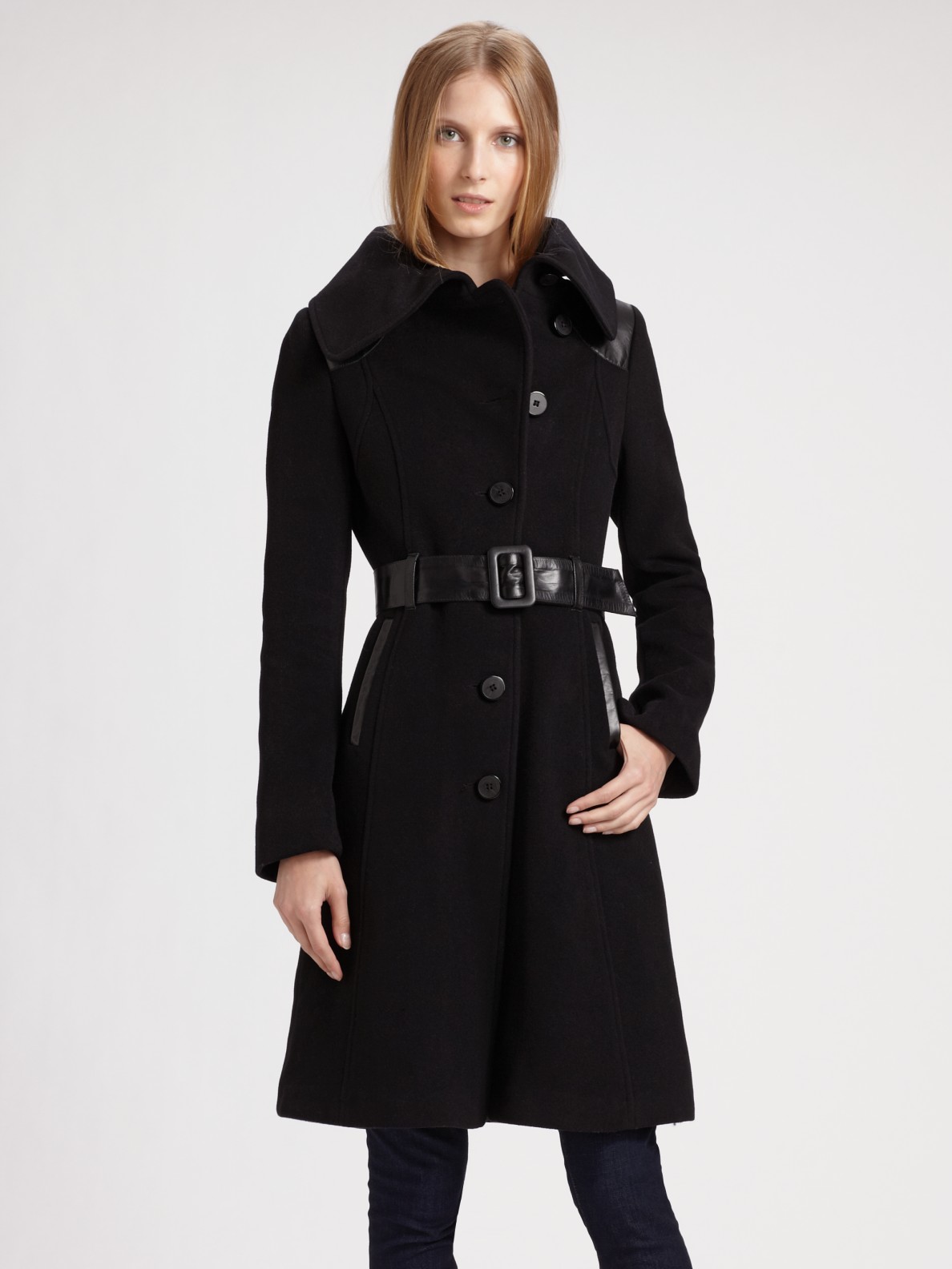 Mackage A-line Wool Coat in Black - Lyst