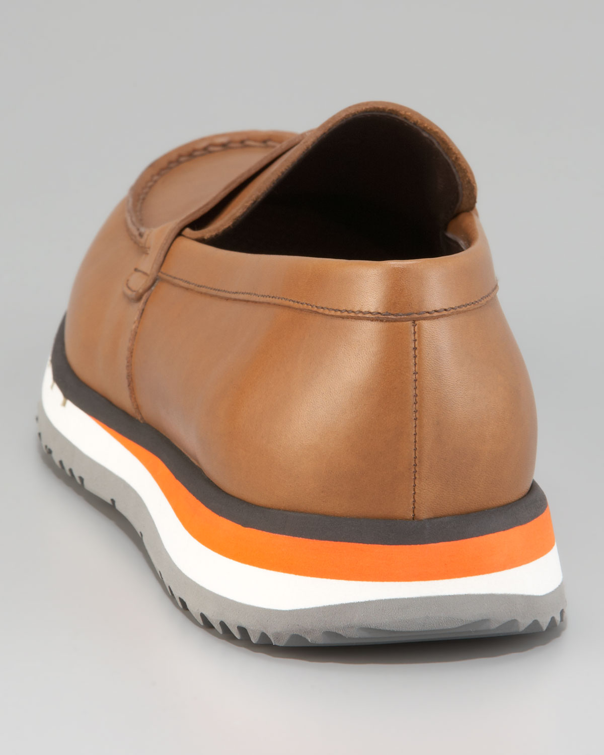prada penny loafer brown