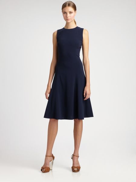 Ralph Lauren Collection Wool Sandra Dress in Blue (navy) | Lyst