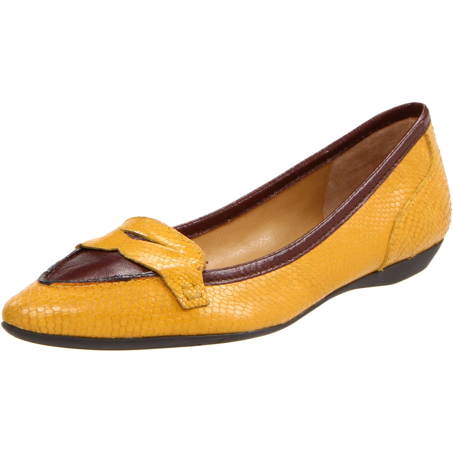Nine West Womens Tailynn Loafer in Yellow (yellow/cognac leather) | Lyst