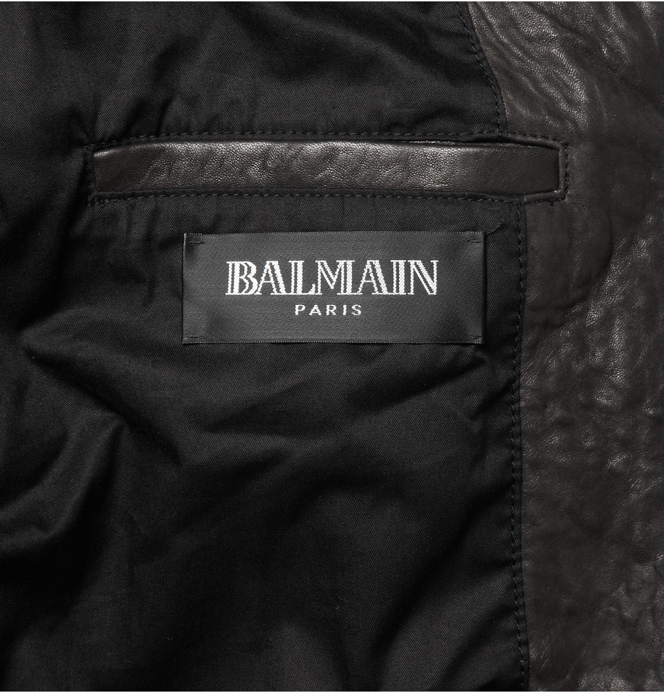 Balmain Goatskin Biker Leather Jacket in Black for Men - Lyst