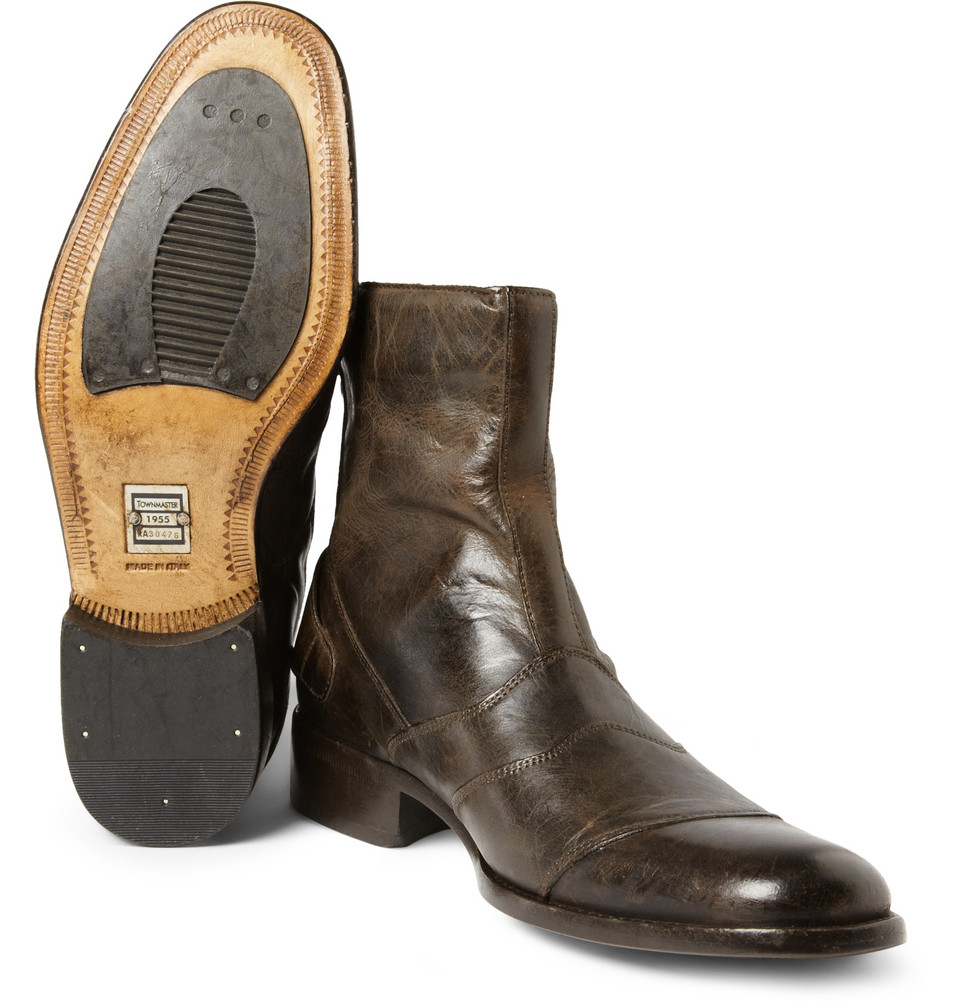 mens boots distressed leather