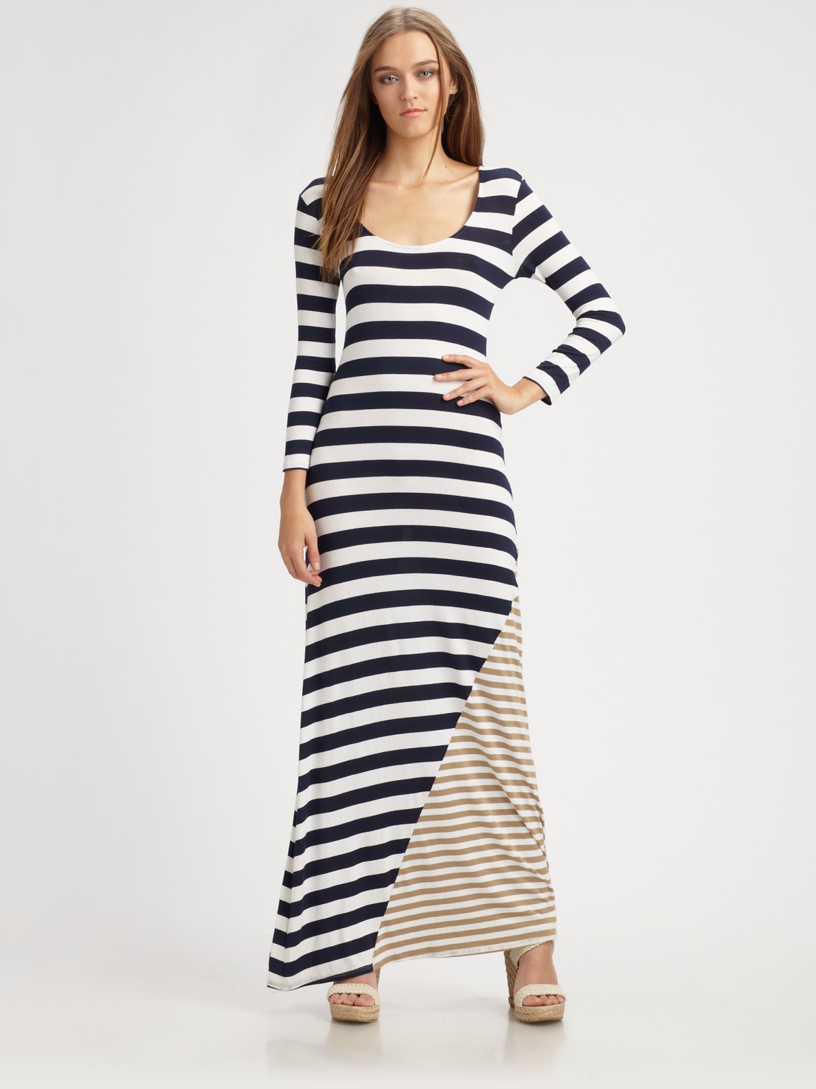 Ella Moss Chelsea Striped Maxi Dress in Navy (Blue) - Lyst