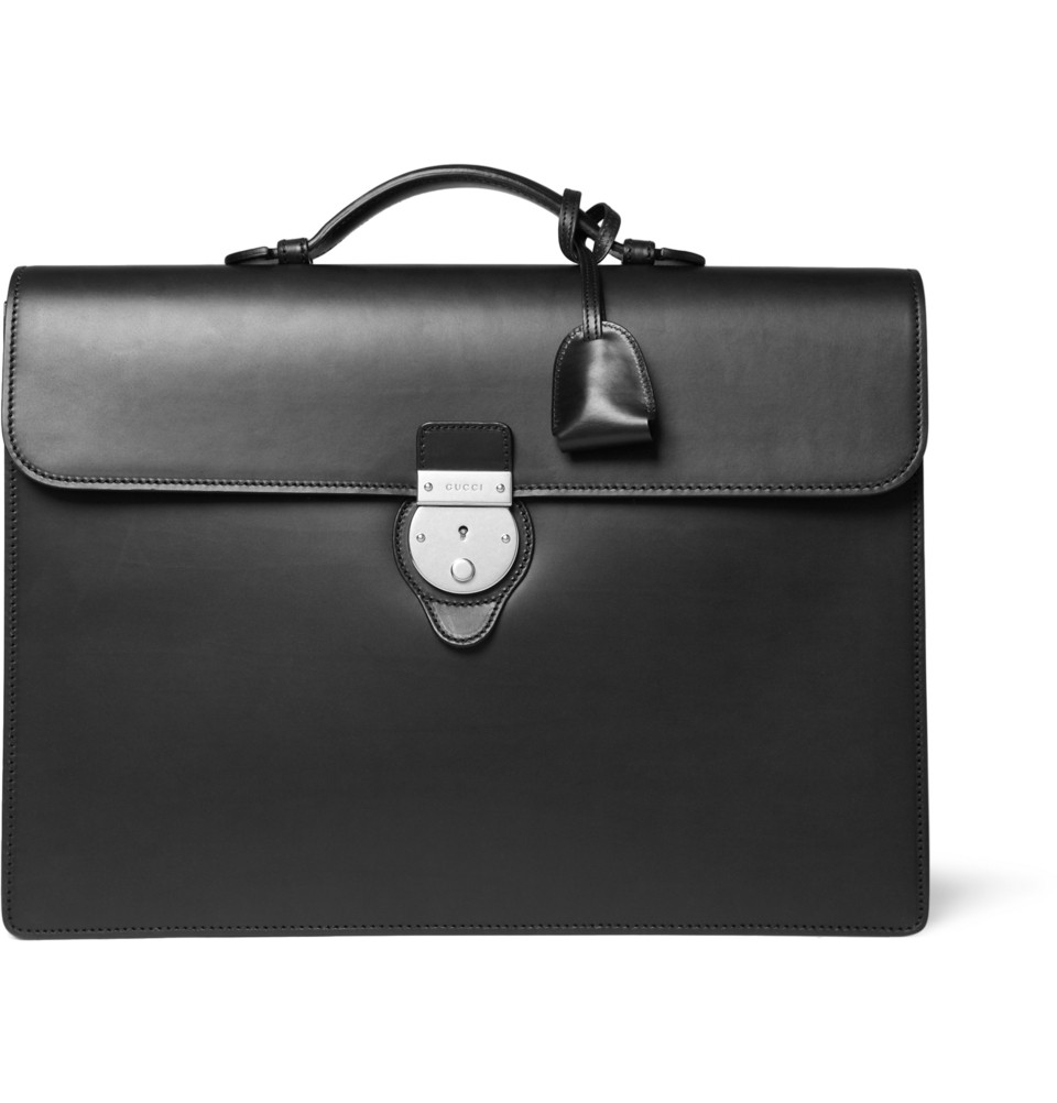Gucci Leather Briefcase in Black for 