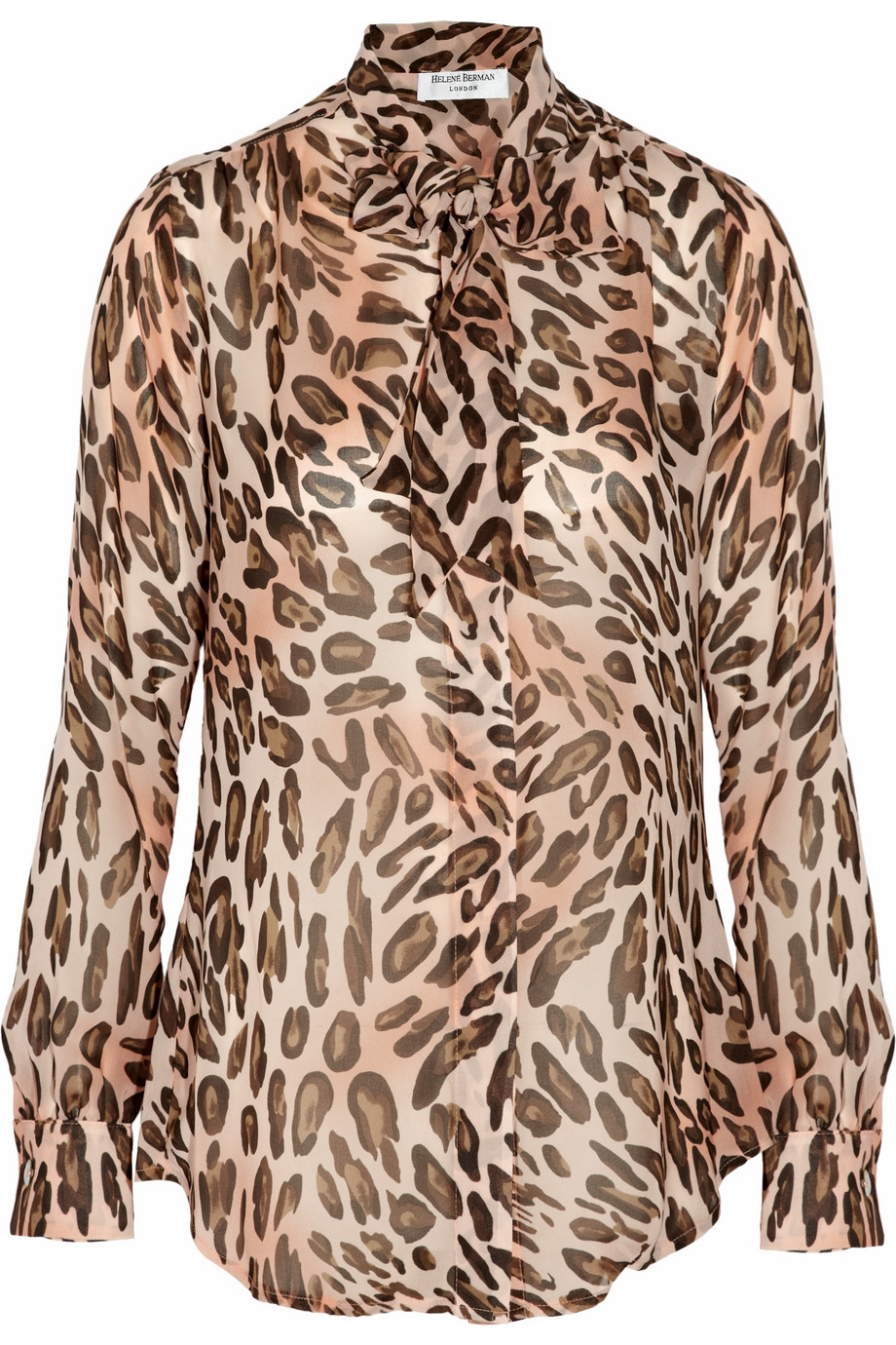 chiffon animal print blouse