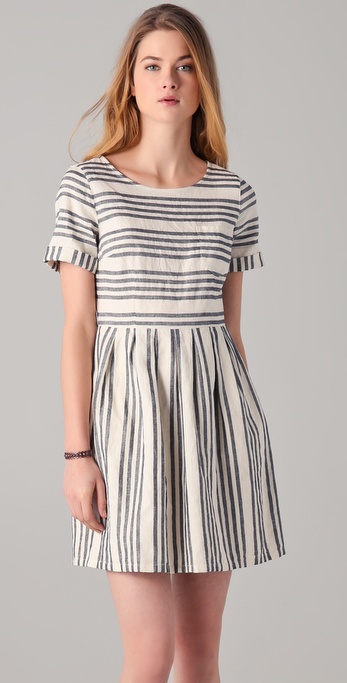 madewell blue and white striped dress