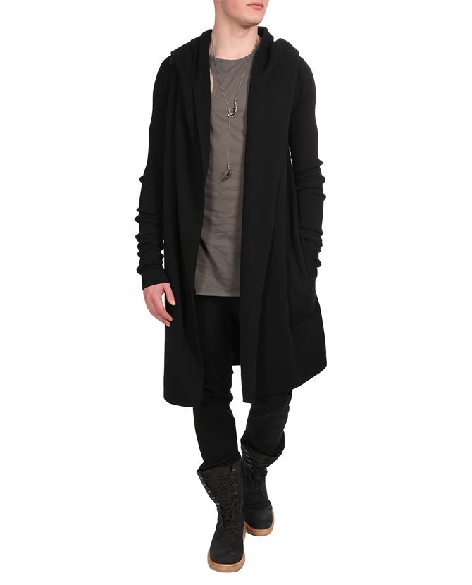 Rick Owens Long Knit Cardigan Coat in Black for Men | Lyst