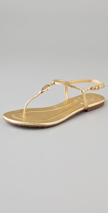 liver advice Holdall Tory Burch Emmy Flat Thong Sandals in Gold (Metallic) | Lyst