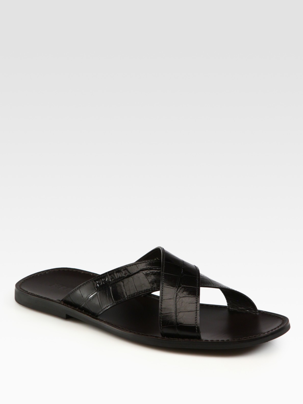 Prada Criss Cross Sandals in Black for 