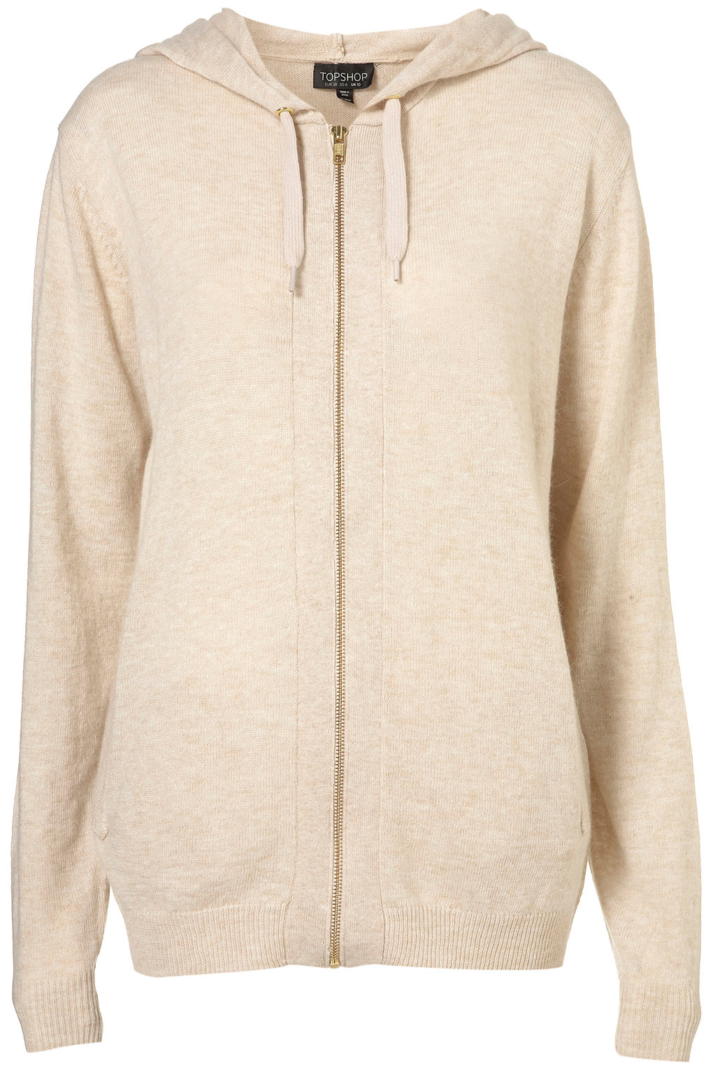 cream zip hoodie