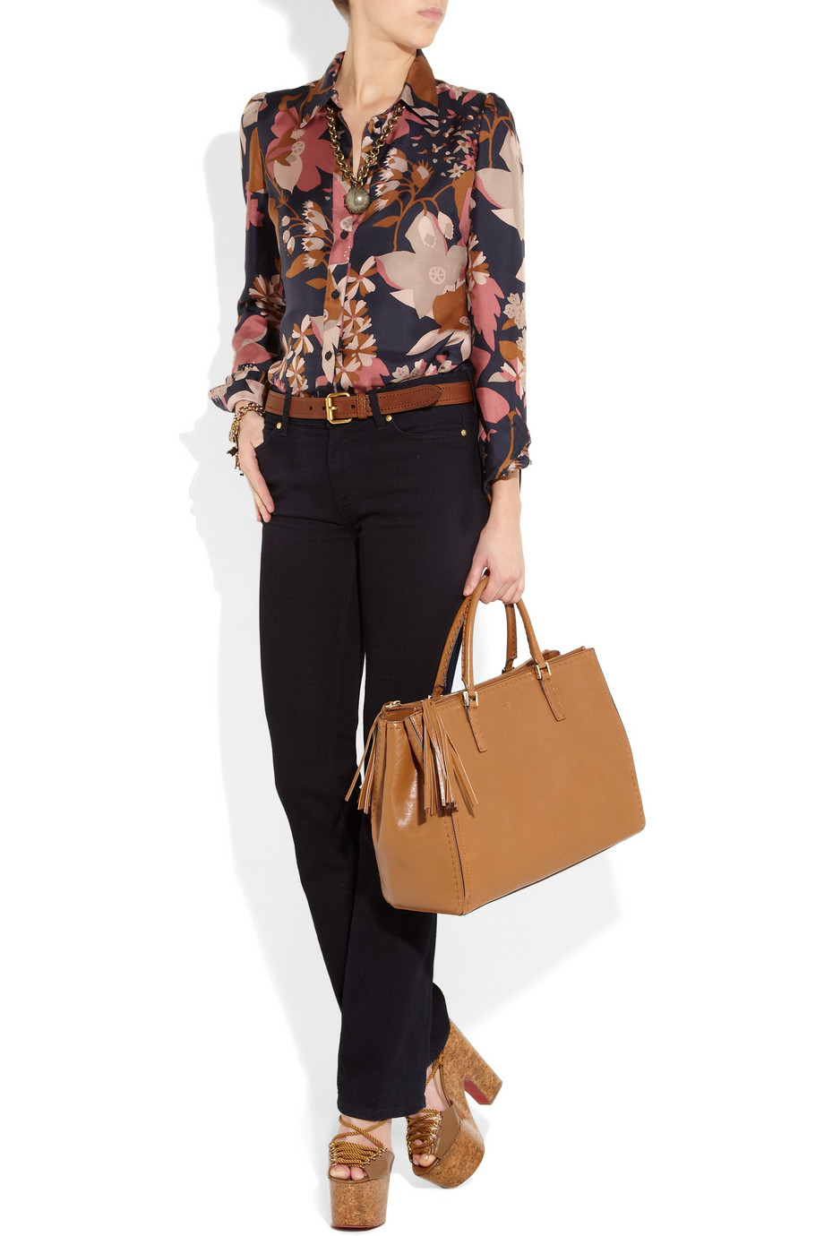 Anya Hindmarch Pimlico High Shine Leather Bag in Brown Lyst