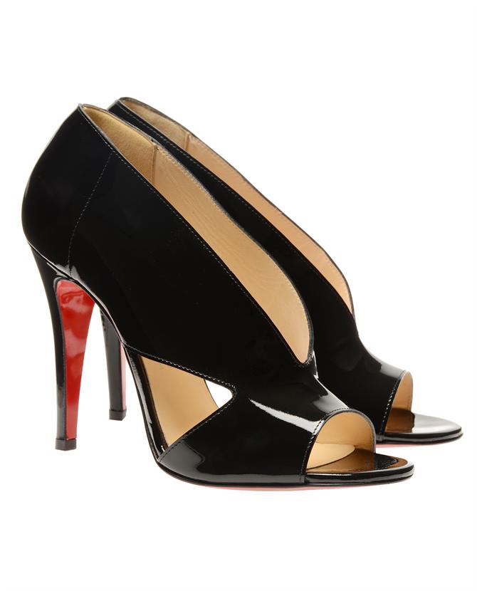 Christian Louboutin Creve Coeur Patent Leather Shoe-boots in Black | Lyst