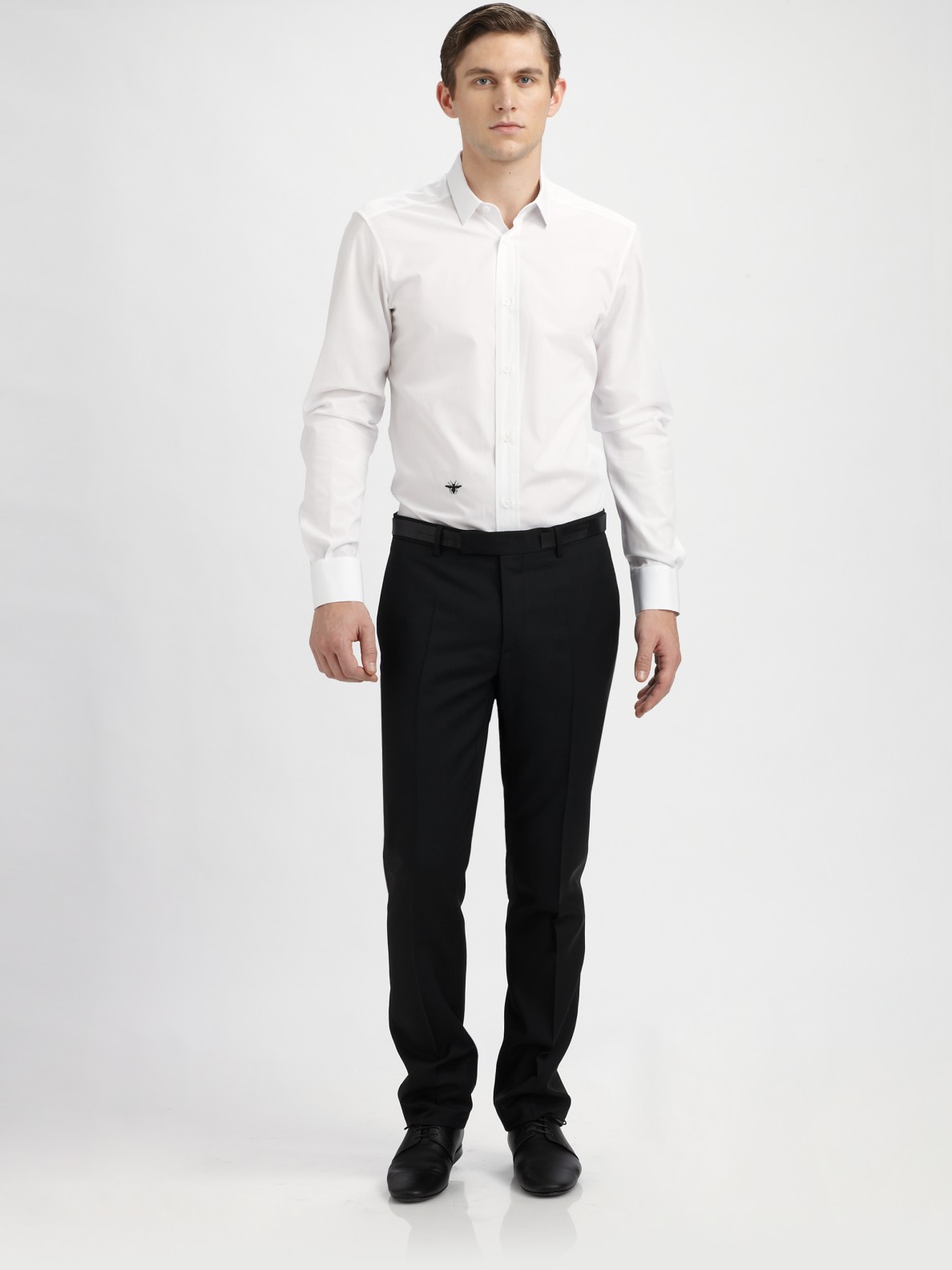 men's white poplin dress shirt