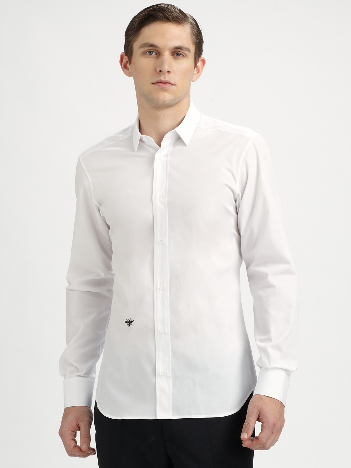 white poplin dress shirt