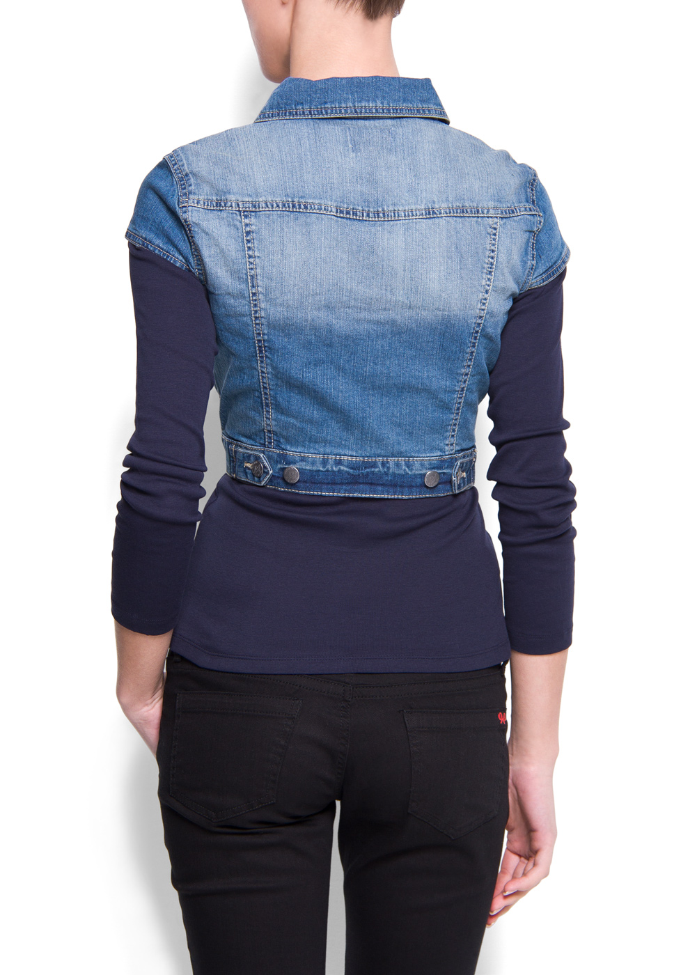 Mango Distressed Denim Bolero in Blue | Lyst