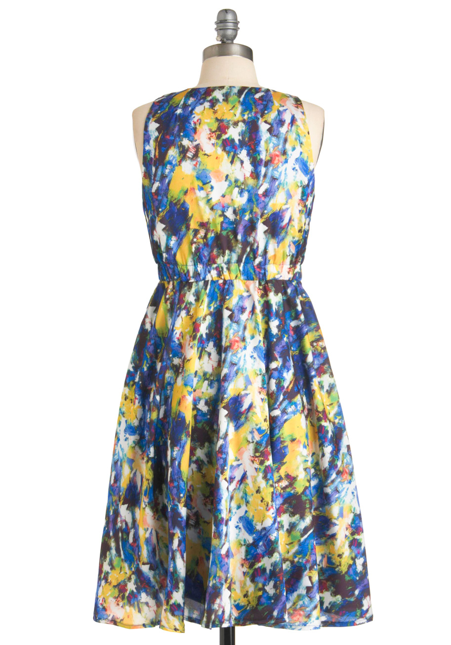 Modcloth Easily Abstracted Dress in Blue | Lyst