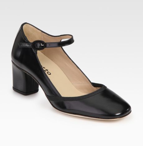 Repetto Leather Mary Jane Pumps in Beige (black) | Lyst