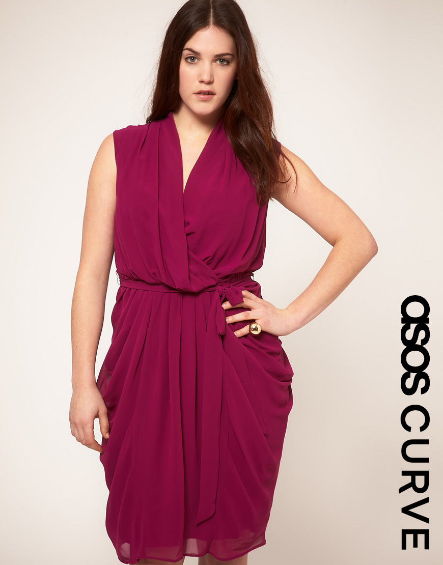asos curve pink dress