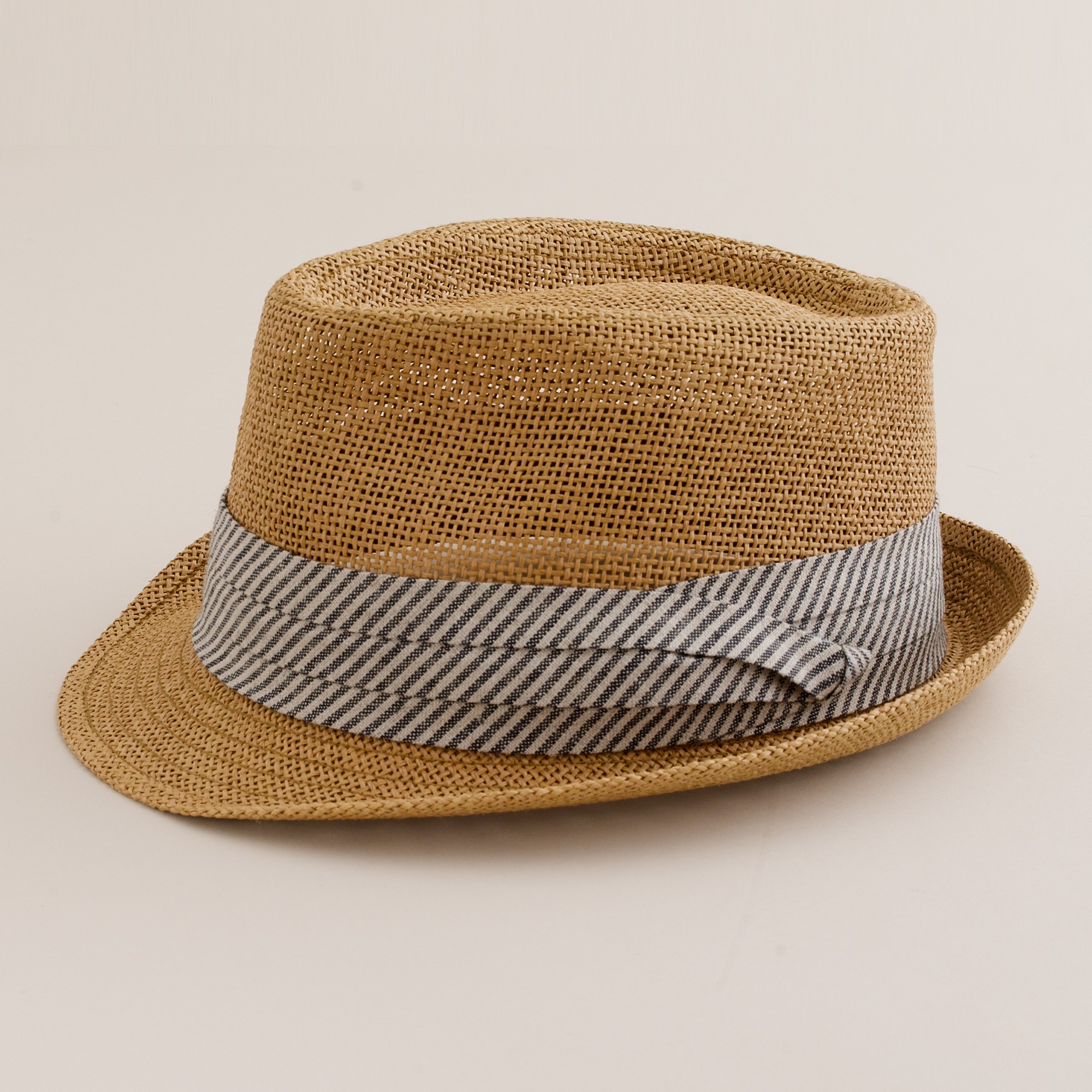 J.Crew Straw Chambray Trilby Hat in Brown for Men | Lyst