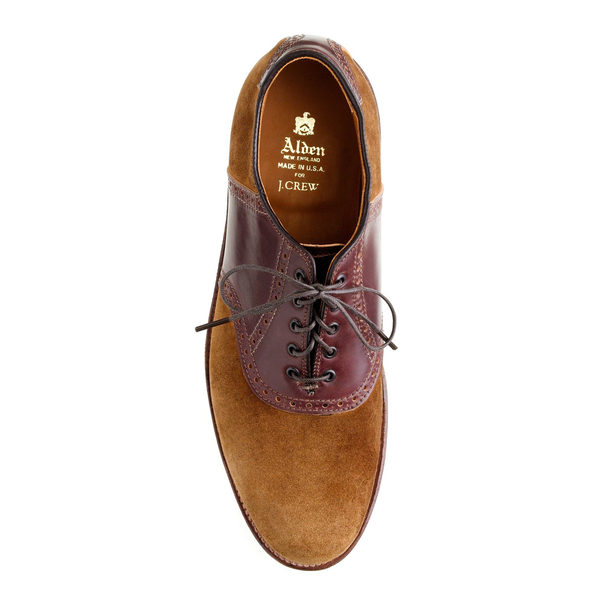 cordovan and black saddle shoes