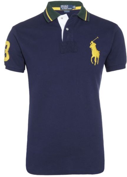 Polo Ralph Lauren Custom Fit Big Pony Polo Shirt in Blue for Men (navy ...