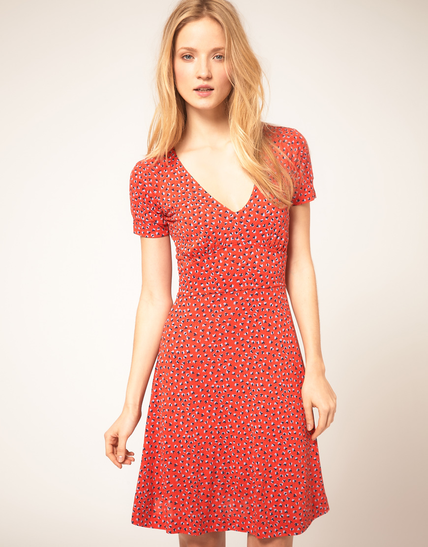 french connection red floral dress
