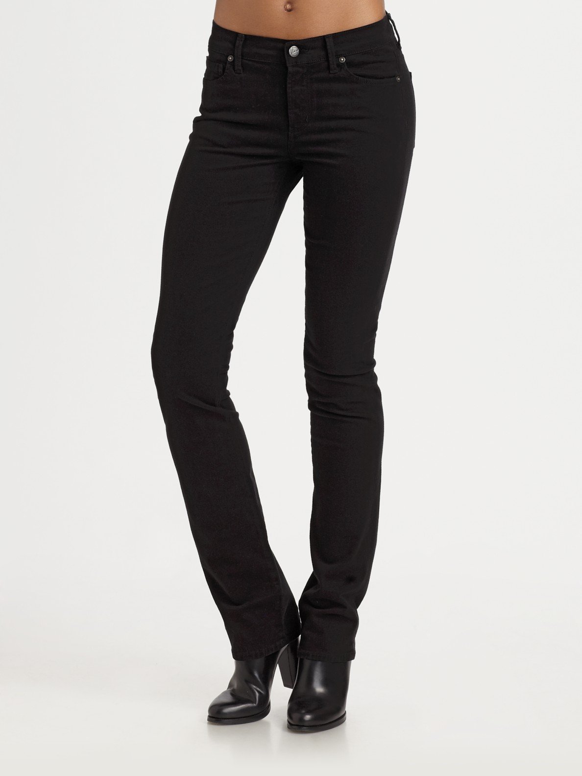 Citizens of Humanity Elson Medium Rise Straight-Leg Jeans in Black - Lyst