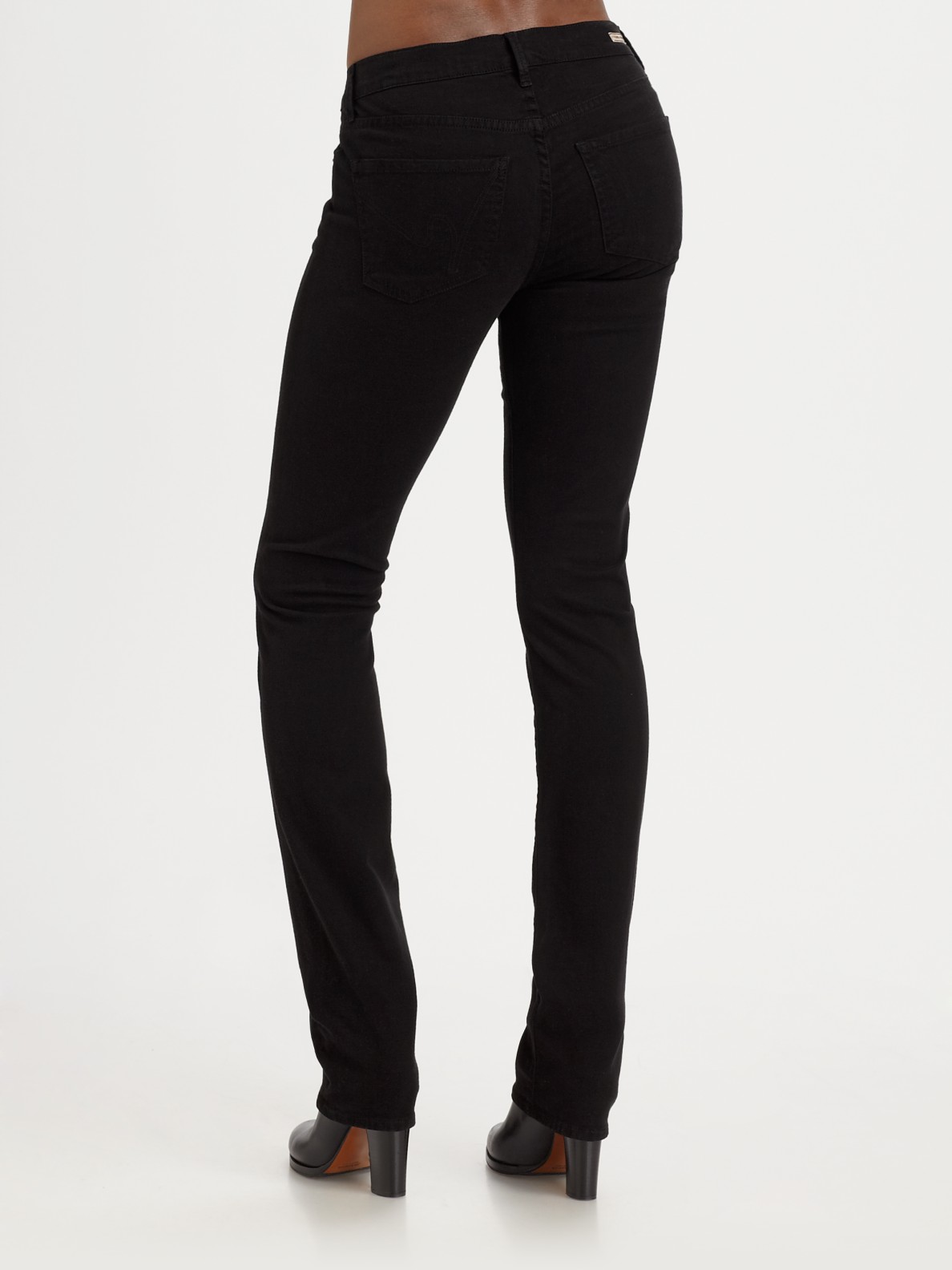 Citizens of Humanity Elson Medium Rise StraightLeg Jeans in Black Lyst