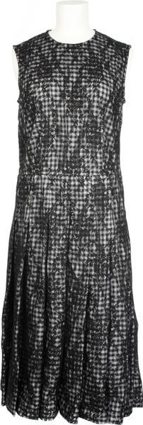 Comme Des Garçons Black Sleeveless Dress in A Lace Blend Of Nylon and ...