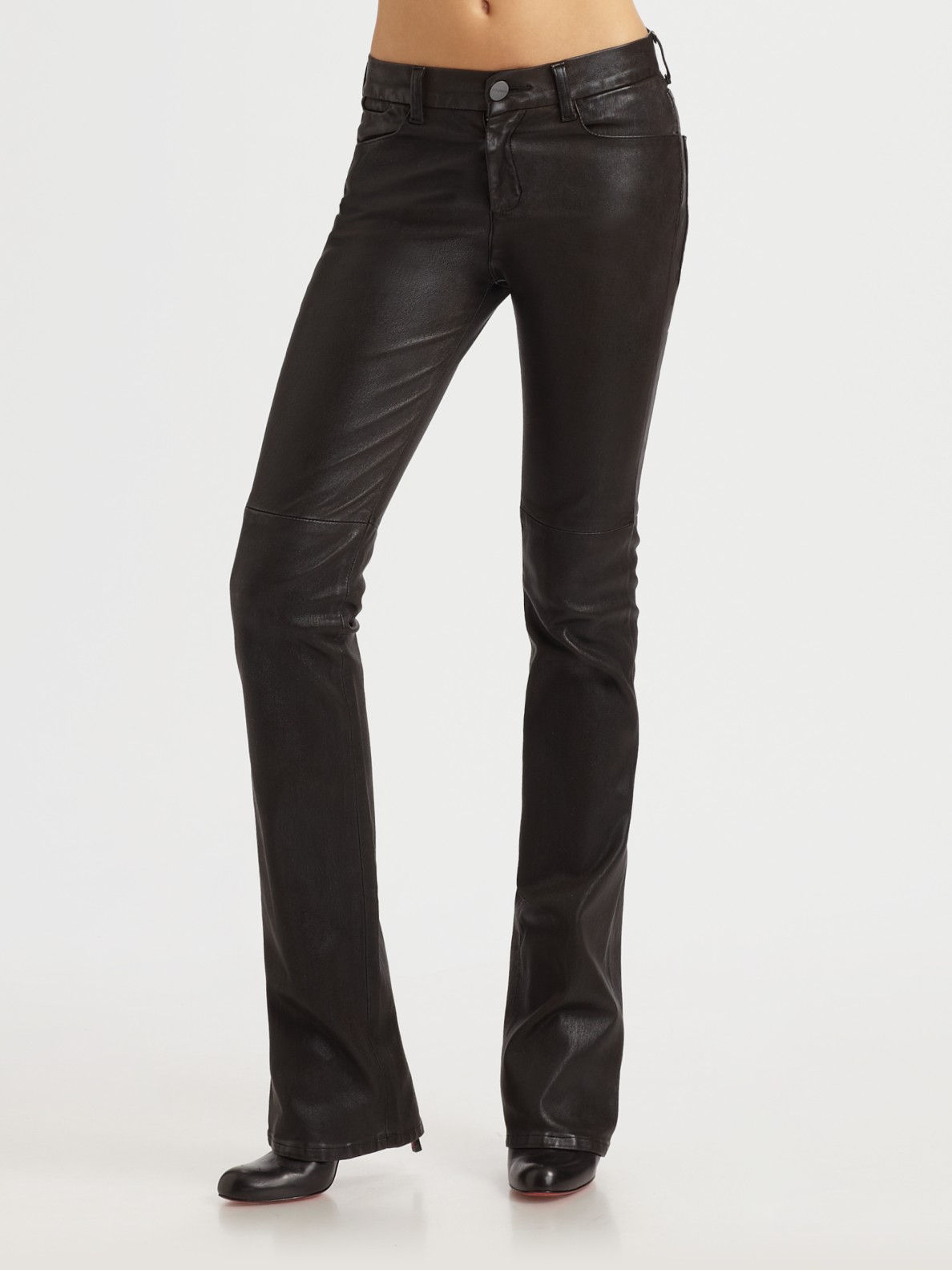 bootcut leather jeans