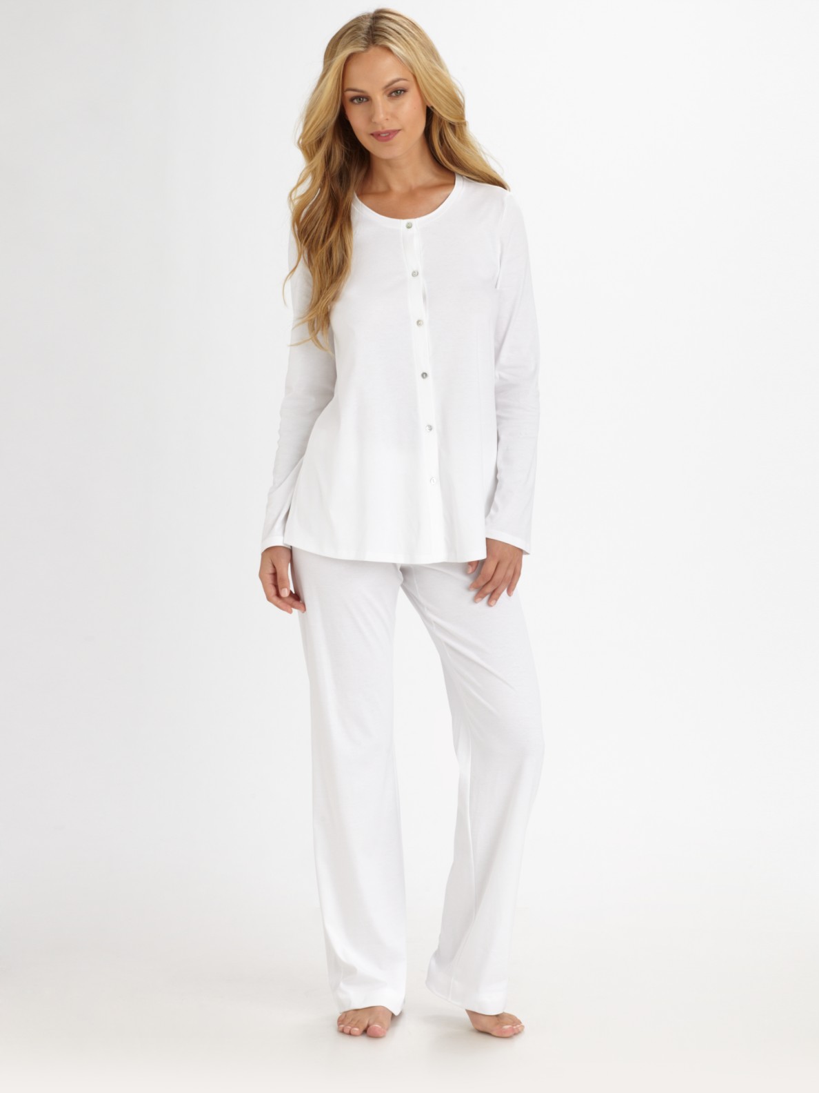 Hanro Tonight Pajamas in White - Lyst