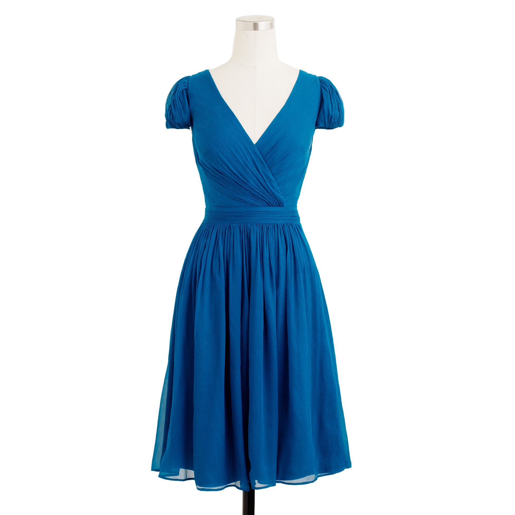 J.crew Mirabelle Dress in Silk Chiffon in Blue | Lyst
