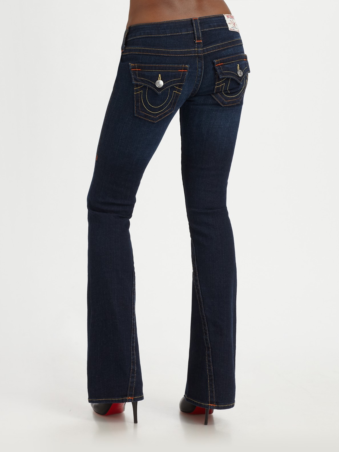 True Religion Joey Twisted Seam Flare Jeans in Grey (Blue) Lyst